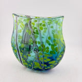 Blue and Green Oval Vase