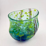 Blue and Green Oval Vase