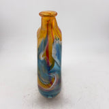 Orange and Turquoise Oval Flask