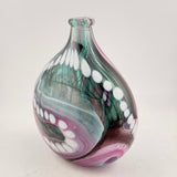 Pink, Teal and White Oval "Journey"  Vase