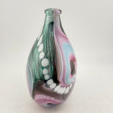 Pink, Teal and White Oval "Journey"  Vase