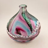 Pink, Teal and White Oval "Journey"  Vase