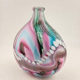 Pink, Teal and White Oval "Journey"  Vase
