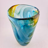 Turquoise, Amber and White "Water Journey"  Open Vase