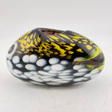 Clown Trigger Fish Black and Yellow Oval  Bud Vase
