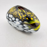 Clown Trigger Fish Black and Yellow Oval  Bud Vase