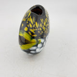 Clown Trigger Fish Black and Yellow Oval  Bud Vase