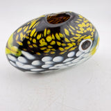 Clown Trigger Fish Black and Yellow Oval  Bud Vase