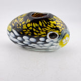 Clown Trigger Fish Black and Yellow Oval  Bud Vase