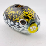 Clown Trigger Fish Black and Yellow Oval  Bud Vase