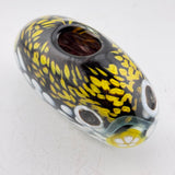 Clown Trigger Fish Black and Yellow Oval  Bud Vase