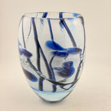 "Winter Birch" Vase With Heavy Clear Glass Base