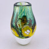 "Potentilla"  Small Vase with Heavy Clear Glass Base