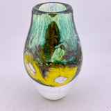 "Potentilla"  Small Vase with Heavy Clear Glass Base