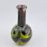 Black and Yellow Trailed and Feathered Long-necked Bud Vase (Celandine)