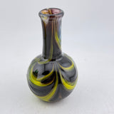 Black and Yellow Trailed and Feathered Long-necked Bud Vase (Celandine)