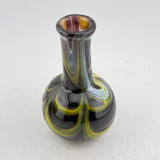 Black and Yellow Trailed and Feathered Long-necked Bud Vase (Celandine)