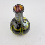 Black and Yellow Trailed and Feathered Long-necked Bud Vase (Celandine)