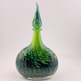 Teal and Green Oval Flask with Wizard Stopper