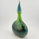 Teal and Green Oval Flask with Wizard Stopper