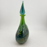 Teal and Green Oval Flask with Wizard Stopper