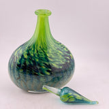 Teal and Green Oval Flask with Wizard Stopper