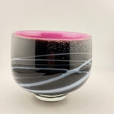 Pink, Black and White Footed Bowl