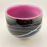 Pink, Black and White Footed Bowl