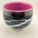 Pink, Black and White Footed Bowl