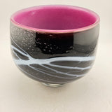 Pink, Black and White Footed Bowl