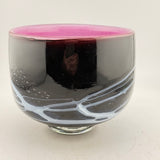 Pink, Black and White Footed Bowl