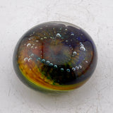 Green and Amber “Ammonite" and Bubbles Paperweight (Second)