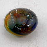 Green and Amber “Ammonite" and Bubbles Paperweight (Second)