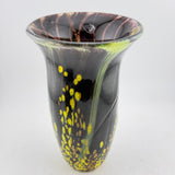 Black and Yellow Trailed Trumpet Vase (Slight Second)