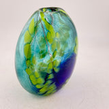Blue and Green Oval Vase
