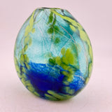 Blue and Green Oval Vase