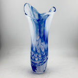 Blue and White "Waves" Freeform Vase