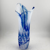 Blue and White "Waves" Freeform Vase