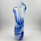 Blue and White "Waves" Freeform Vase