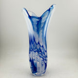 Blue and White "Waves" Freeform Vase