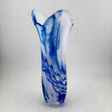 Blue and White "Waves" Freeform Vase