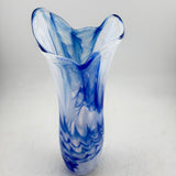 Blue and White "Waves" Freeform Vase