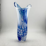 Blue and White "Waves" Freeform Vase