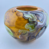 Orange and Green Leafy Rosebowl