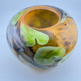 Orange and Green Leafy Rosebowl
