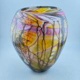Pink, Amber and White (slightly) Oval "Journey"ish  Vase