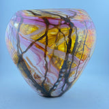 Pink, Amber and White (slightly) Oval "Journey"ish  Vase