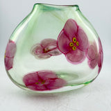 Pink Floral Oval Vase