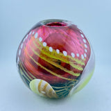Pink, Amber, Green and White Journey Round Vase