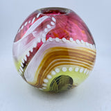 Pink, Amber, Green and White Journey Round Vase